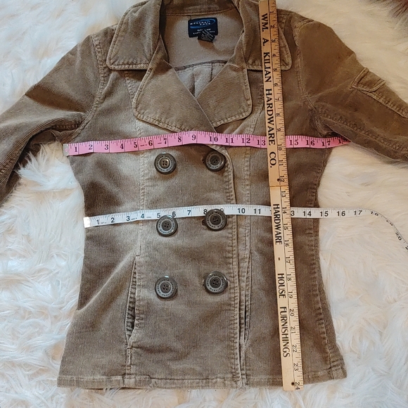 Y2K Corduroy Blazer tobacco Jacket sz Small - Picture 7 of 15